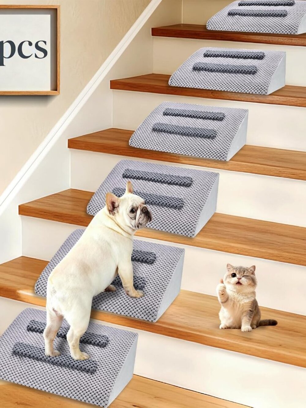 Dog Ramp for Stairs with Anti-Slip Bump for Small & Senior Dogs and Cats